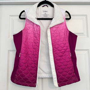 L.L.Bean Pink Ombré Quilted Puffer Vest M